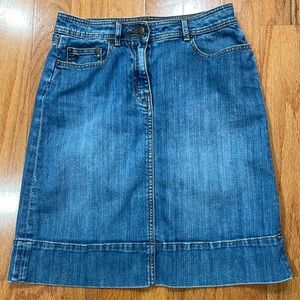 Boden Women Cotton Blue Jeans Skirt Size UK 10L, US 6L Zipper Closer 5 Pocket